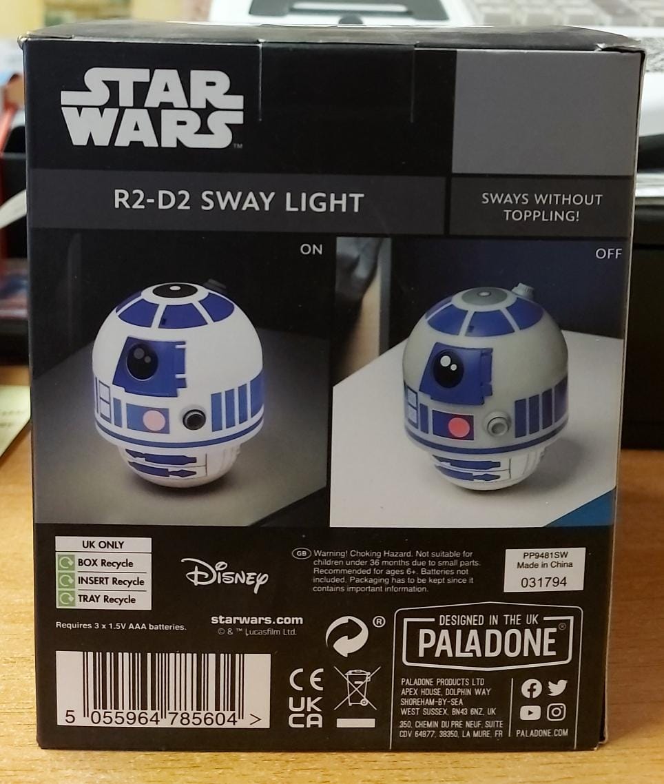 PALADONE STAR WARS LAMPADA R2D2 SWAY LIGHT HOME