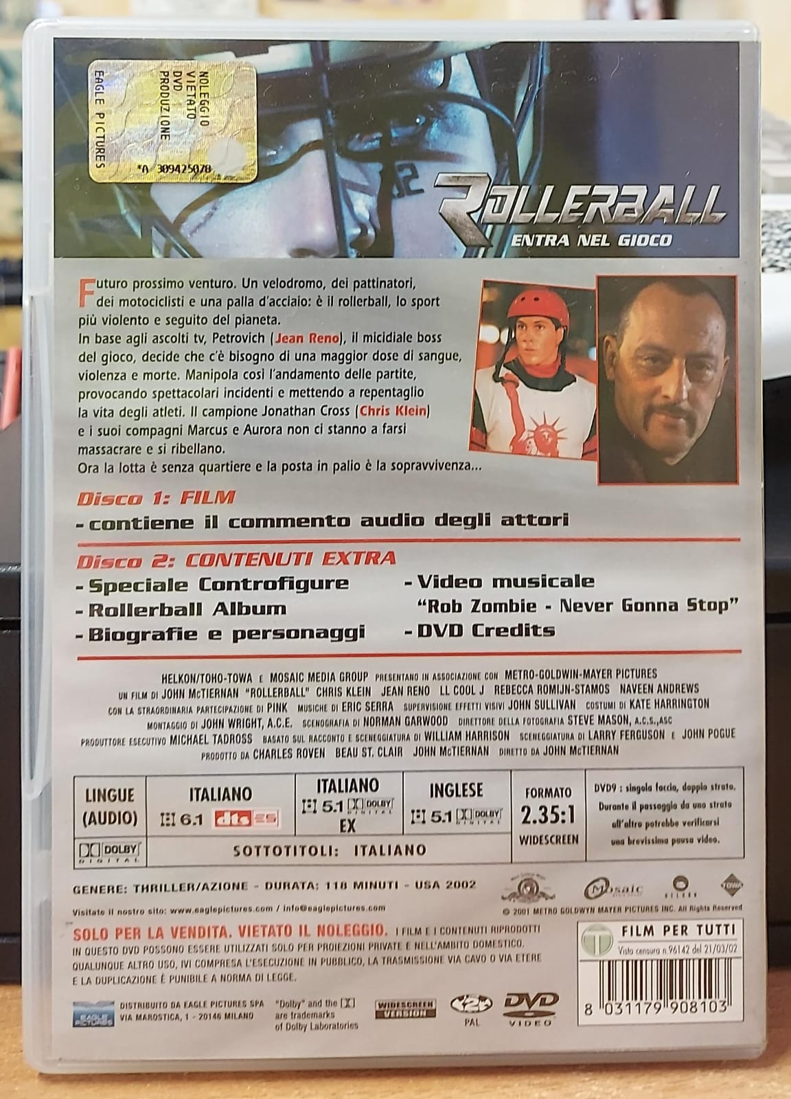 ROLLERBALL ENTRA NEL GIOCO - SPECIAL EDITION 2 DVD