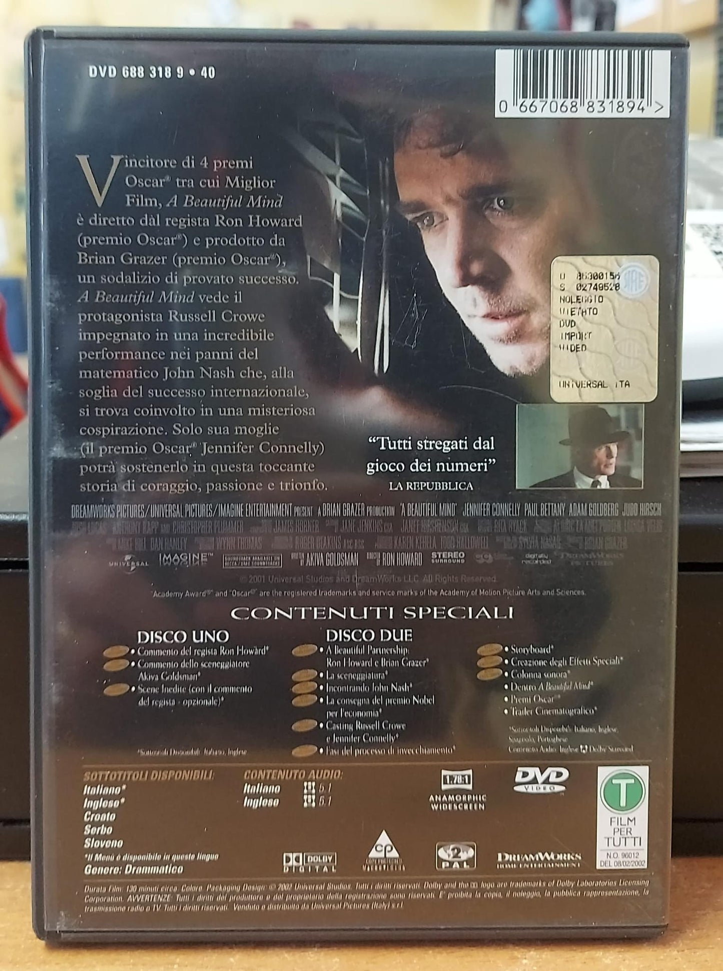 A BEAUTIFUL MIND - COLLECTOR'S EDITION DUE DISCHI