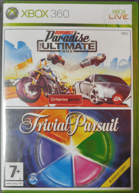 BURNOUT PARADISE ULTIMATE BOX + TRIVIAL PURSUIT